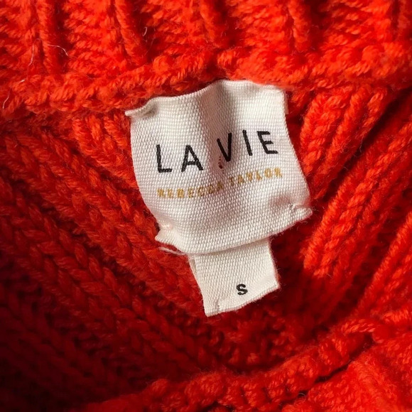 REBECCA TAYLOR La Vie Ribbed Short Sleeve Valentines Day Date Night Red Sweater - Picture 7 of 10